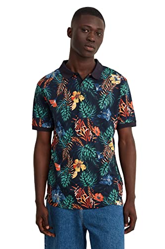 C&A Herren Poloshirt Baumwolle Kurzärmelig dunkelblau M