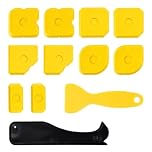 12 Pcs Silicone Caulking Tool Kit Set, Caulk Caulking Silicone Sealant Finishing Tool Set, Silicone Profiling Kit, Sealant Smoother Tool (Yellow, 12 Pcs)