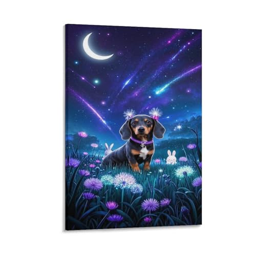 Impression 3D sur toile de qualité professionnelle MEFESE, art mural Teckel 12x18inch