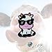 Cool Cow with Shades Badge Reel – Retractable ID Holder, Handmade Beaded Badge Charm for Nurse, Teacher, Healthcare Worker, Office, Custom Interchangeable Animal Topper