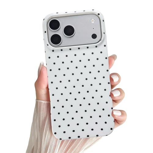 Protection iPhone 17 Pro contre les chutes, coque mince anti-rayures à pois