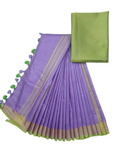 Heyam | Bhagalpuri Linen Cotton Blend Contrast Saree