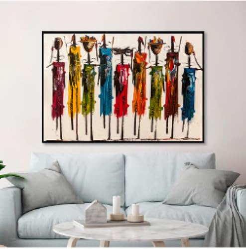 Tableau africain femme abstrait pour la décoration de votre salon moderne 40x60cm