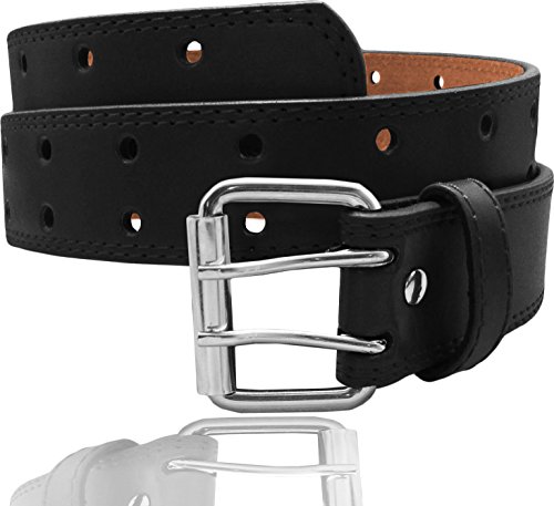 EURO Womens Thick Wide 2 Hole Leather Belt - BN90412