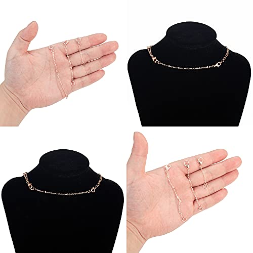 Image of Softones 12-18Pcs Ankle Bracelets Extenders-Extension for Womens Jewelry(1 2 3 Inch),with Lobster Clasp and O-Clasp from Gold Silver Rose Gold