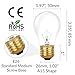 Simba Lighting Oven Light Bulb 300°C/572°F Rated A15 40W (4 Pack) Incandescent Mini-Standard Shape with E26 Standard Medium Screw Copper Base for Appliances, 110V 120V 130V, 2700K Warm White