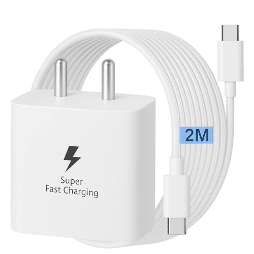 Image of Samsung 45W Superfast USB-C Charger + 2M Cable for Galaxy S25 Edge, S25, S24 Ultra, S24+, S23 Ultra, S23 FE, S22, S21 FE, Tab, Galaxy A /M /F Series & Z Fold /Flip 5 /4 - White