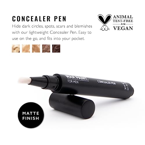 War Paint For Men Lightweight Liquid Concealer Pen - Vegan Friendly & Cruelty-Free - Natural Looking Makeup For Men - Dark Shade - 3Ml #TOP1