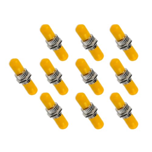 DBEIXIWEI - DBEIXIWEI 10 Pcs ST to ST Fiber Optic Coupler Adapters, ST Barrel Connectors, Singlemode Fiber Optic Adapter