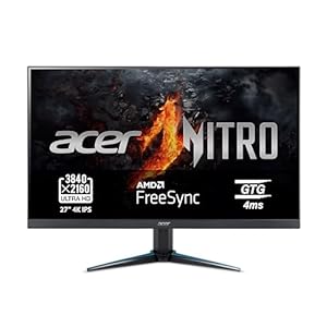 Acer Nitro VG270K L – Monitor Gaming 27″ 4K UHD IPS (68,6 cm, 3840×2160, 16:9, 350 Nits, Tiempo de Respuesta 4ms VRB, HDR10, HDMI 2.0/DP 1.2) Monitor PC Gaming, Color Negro