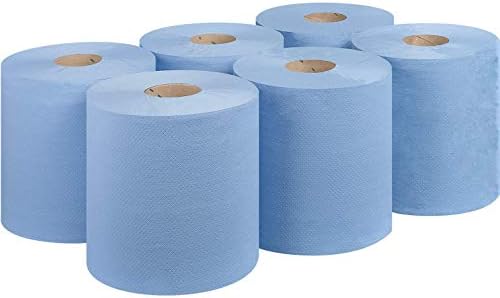 REQUISITE NEEDS Blue CENTREFEED Rolls 2 PLY Paper Towels Hand Towel Tissue Premium Quality Wall Mounted Lockable Rolls 100m (Pack of 12)
