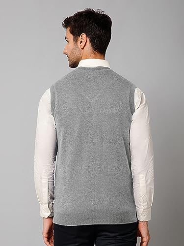 Image of Cantabil Solid Reversible V Neck Sleeveless Regular Fit Mens Casual Sweater | Casual Winter Sweater for Men | Mens Sweater for Winter Wear (P MSWT00055)