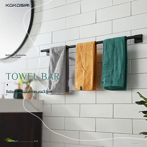 Image of KOKOSIRI 32'' Towel Rails Bathroom Towel Bars Matte Black 32 Inch Bath Towel Holder for Washroom Kitchen Wall Stainless Steel B4005BK-L32