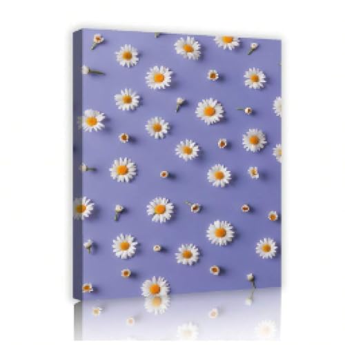 Peinture sur toile chrysanthème violet art mural floral haut de gamme 21x30 cm