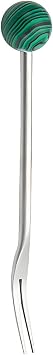 Pastry Fork Dessert Fork 18/10 Stainless Steel Appetizer Cake Fruit Picks 5.6 inches Round Head for Dessert, Tea, Appetizer, Party Supplies 14cm, Green