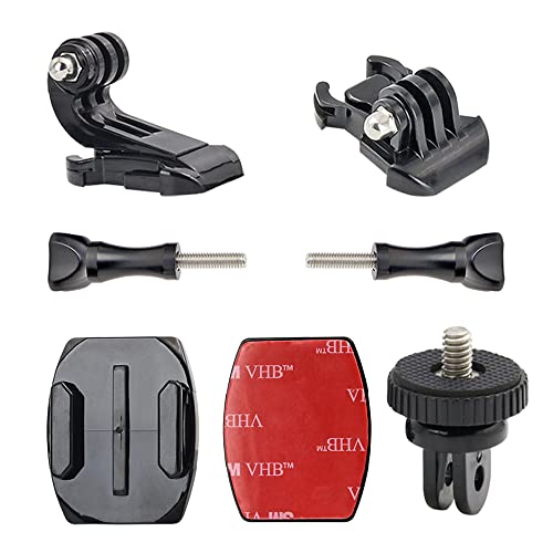 Kit Gancho J de Montaje de Hebilla Adhesivo (con 1/4), Cuxwill Universal Action Camera Kit para Gopro Hero 10 9 8 7, Canon, Nikon, Sony, Sjcam, Yicam Osmo Action CAM Cover