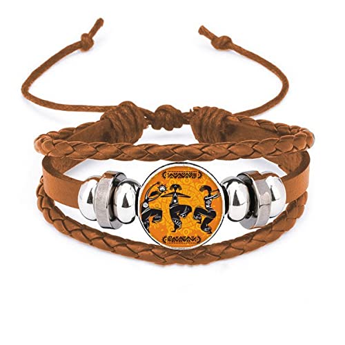 Bracelet en cuir Dance People aux finitions soignées et gravures totems