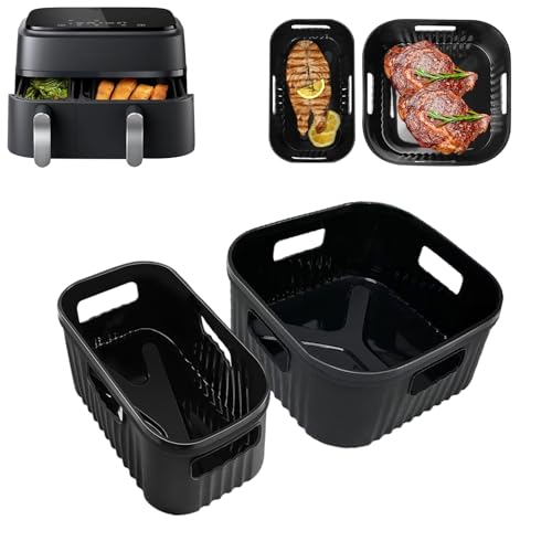 YINGRACE Molde Silicona Freidora de Aire para Philips Airfryer Dual Basket 3000 Series NA350, 5000 Series NA550, Reutilizable en Lugar del Papel de Horno para Accesorios Air Fryer