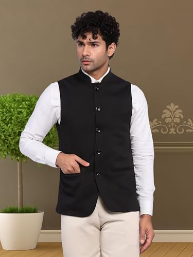 Image of ROCKSY Nehru Jacket, Bandi Modi Koti for Men, Cotton Waistcoat for All Occasion: Wedding, Diwali, Wedding, Ethnic, Office Party, Formal and casual Look