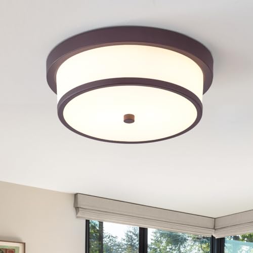 12 inch Flush Mount Ceiling Light - 2-Light Oil Rubbed Bronze