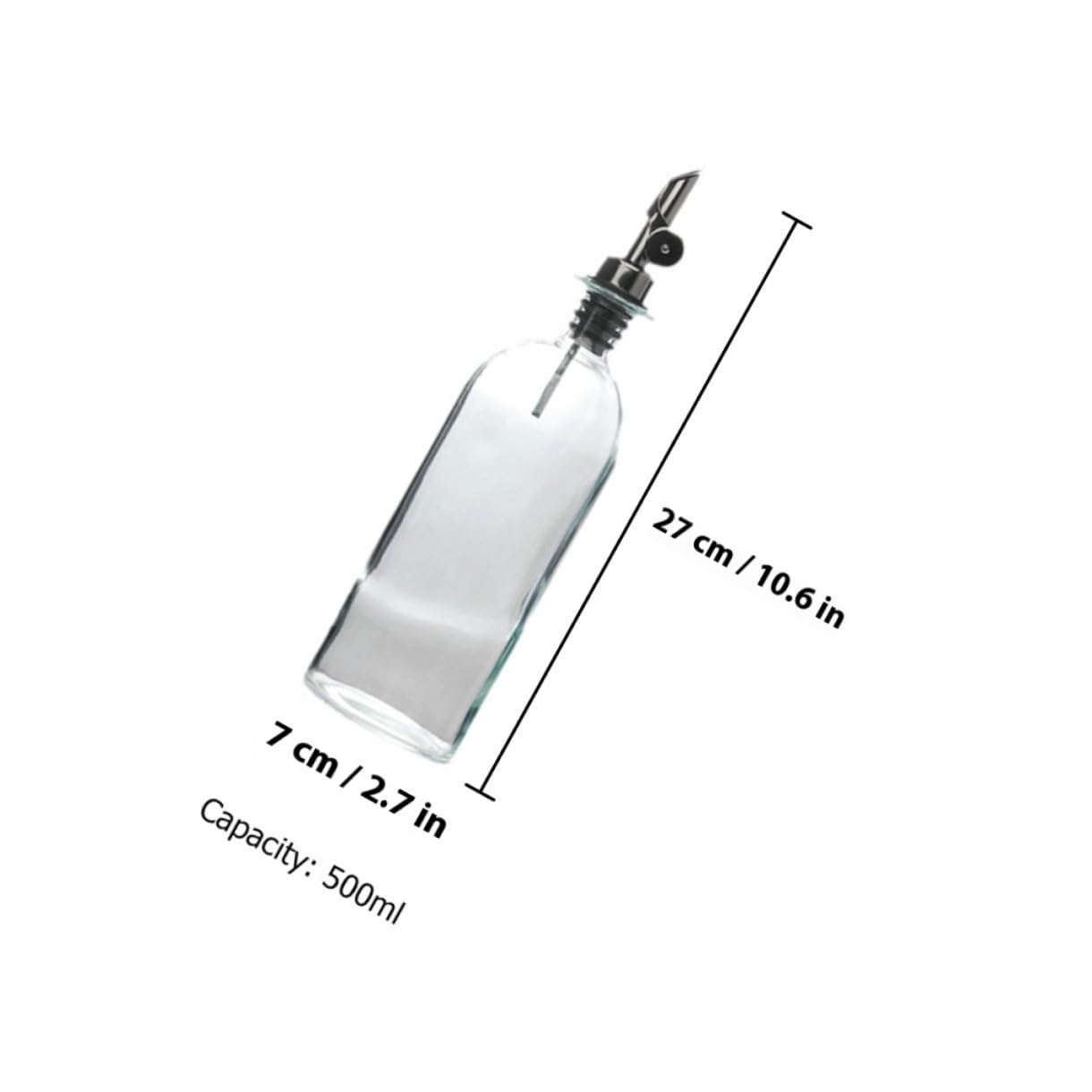 Homoyoyo Dispenser Olio da Cucina in Vetro 500ml 2 Pezzi Contenitore per Condimenti e Aceto Robusto per Uso Prolungato per Ristorante e Centro Commerciale