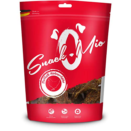 SnackOMio - Snack Premium para Perros - delicados cuellos de Pollo, sin Cereales, 1 Pack (1 x 500 g)