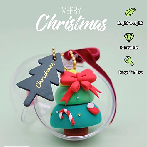 20 Pcs Clear Fillable Ornaments Ball,Transparent Plastic Craft Ornament Balls,Diy Plastic Christmas Tree Hanging Ornaments Ball For Wedding,Party,Home Decor(80Mm) #TOP5