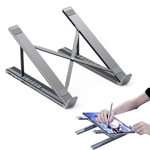 Cooling Ventilation Riser: Designed with open frame structure and built-in vents to enhance airflow around your laptop, preventing overheating and maintaining optimal performance during intensive tasks