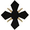 Beaded Applique Rhinestone Cross Patches Handmade Applique Sew on Patches for DIY Gift Applique Clothing Decor 2 Pieces (A)