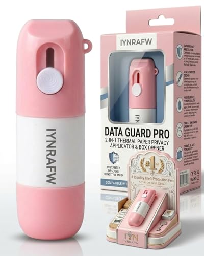 IYNRAFW 2 in 1 Water Based Thermal Paper Eraser Label Privacy Pen Box Cutter for Packages with Mini...