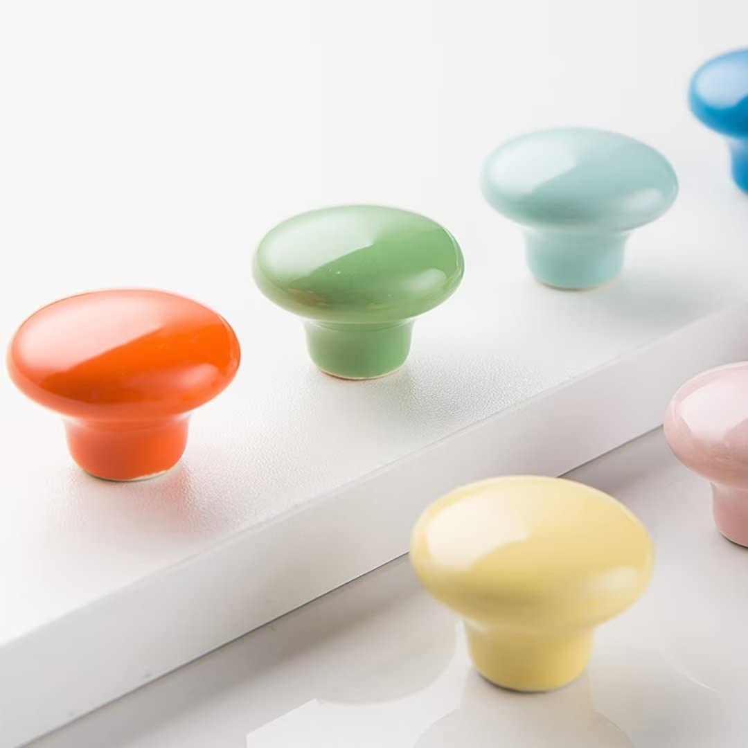 30 confezioni di maniglie per porte di credenze in ceramica, rotonde, per mobili e cassetti, maniglie con viti, maniglie colorate per bambini, per mobili e cassetti