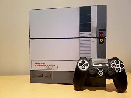 Zoomhitskins Ps4 Console And Controller Skins, Old Red Retro Vintage Classic Light Dark Grey Custom Design, Durable, Bubble-Free Goo-Free, 1 Console Skin 2 Controller Skins, Made In Usa #TOP1