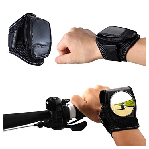 Meanhoo 1 PCS Rear View Mirror Bike Wristbands Viewfinder Retroreflector Wrist Guards Bicycle Cycling Rearview Mirror Reflector Cycling Accessories (Black)