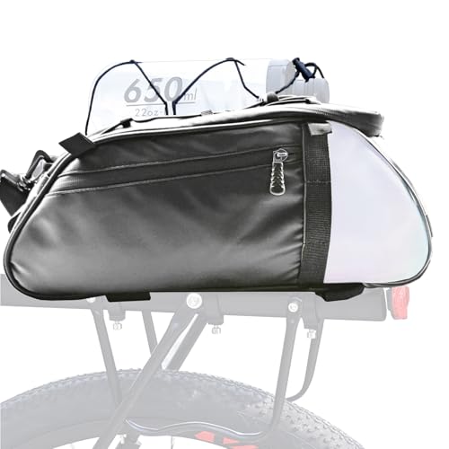 RAPIDSKY Reflektierende hintere Gepäckträgertasche, wasserdichte Fahrradsattelrückentasche, 12L Gepäck Reiten Rücksitzträger Aufbewahrungstasche, mit Schultergurten, geeignet für Reisen und Pendeln.