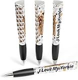 ANINKABOVE I Love My Dog Ballpoint Pen, 4 Pens, 3-Sided, Yorkie Birthday Gift, Fun Pens Dog Lovers Gifts For Women & Cool Dog Parent - School Supplies (Yorkie Gift)