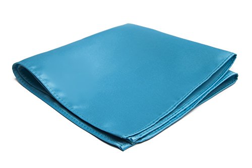 Jacob Alexander Men's Pocket Square Solid Color Handkerchief - Turquoise