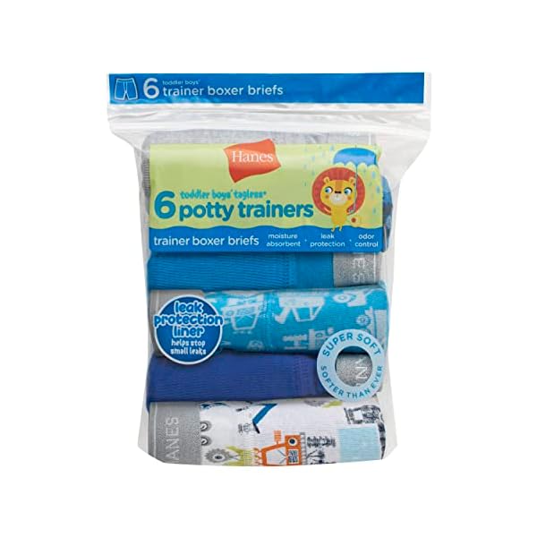 Hanes Toddler Boys' Potty Trainer Underwear, Boxer Briefs & Briefs Available, 6-Pack – Bild 5