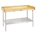 John Boos DNS11 Work Table, 96"Wx30"D - 1-3/4" Maple Top With 16 Gauge Galvanized Steel Undershelf and Legs