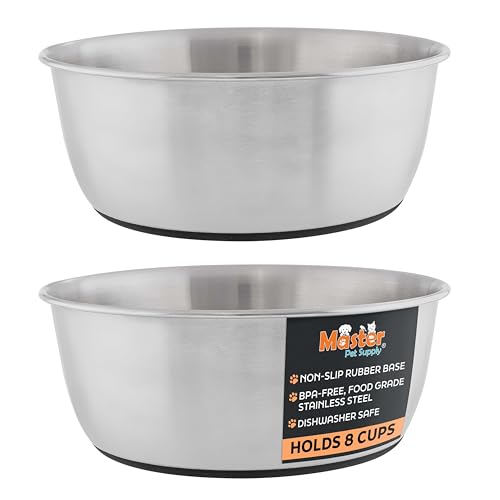 Master Pet Supply Stainless Steel Dog Bowls Set of 2...