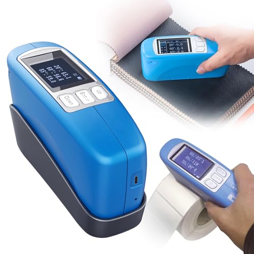 Medidor de Brillo Medidor de Brillo Portátil Medidor de Brillo de Cristal Líquido Digital Adecuado para Inspección por Lotes, Incluye Puerto USB y Software para PC, es Fácil de Usar (CS 380)