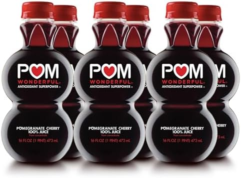 POM Wonderful Antioxidant Superpower Pomegranate Cherry 100% Juice 16 fl oz (Pack of 6)