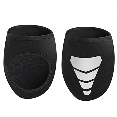 TOBBOMEY Waterproof Warm Cycling Overshoes 2 Pairs Anti-Slip Shoe Covers Reflective Outdoor Cycling Accessory
