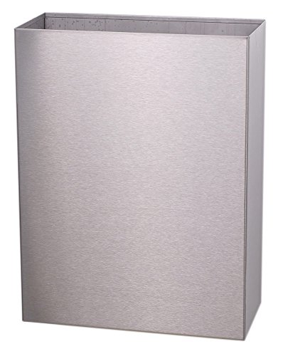 Abfallbehälter 25 L Edelstahl matt, eckig, offen, zur Wandmontage Cover