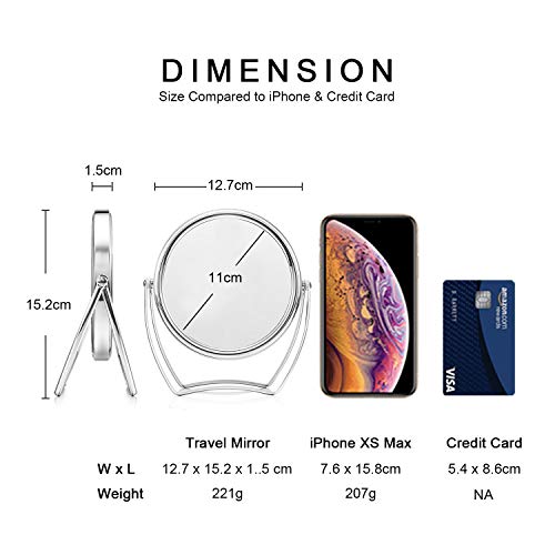Vanity Mirror 5 Inch Double-sided Cosmetic Mirror 1X/7X Magnifying Makeup Mirror with 360° pivot Stands