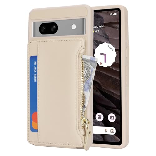 Image of Cavor for Google Pixel 7a Case Wallet with Card Holder, Cream