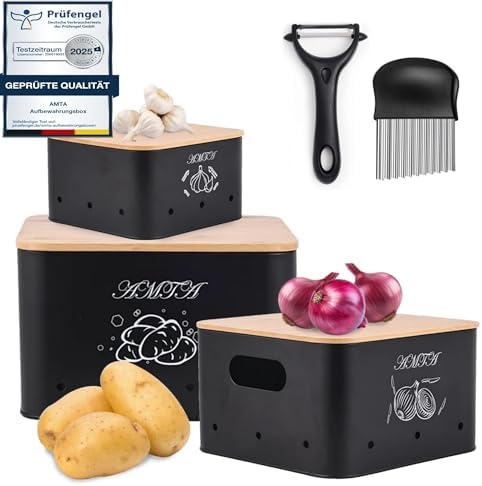 Kartoffel Aufbewahrungsbox [3er Set] - Hält Gemüse Länger Frisch ...
