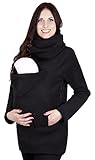 Tragejacke Mija - 2in1 Tragejacke Tragepullover für Tragetuch für Babytrage 1107A (XXL / 44, Schwarz)