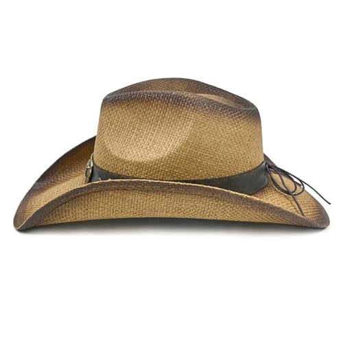 Straw Cowboy Hat for Women and Men – Western Sun Hat for Country Concert, Rodeo and Cowgirl Outfits2