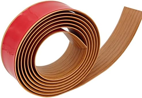 DAILISEN Self Adhesive Vinyl Flat Floor Transition Trim Strip,Wood Floor Gap Cover Strips,for Laminate,Wood to Vinyl,Door,Floor Gap Cover and Joining.Wood Grain,78.7in L x 1.57in W