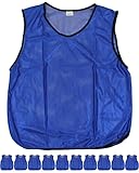 SPORTIKEL24 11 Trainings-Leibchen für Erwachsene – zum Markieren von Mannschaften – Sport Bibs ohne Logo – für Damen & Herren (Blau)